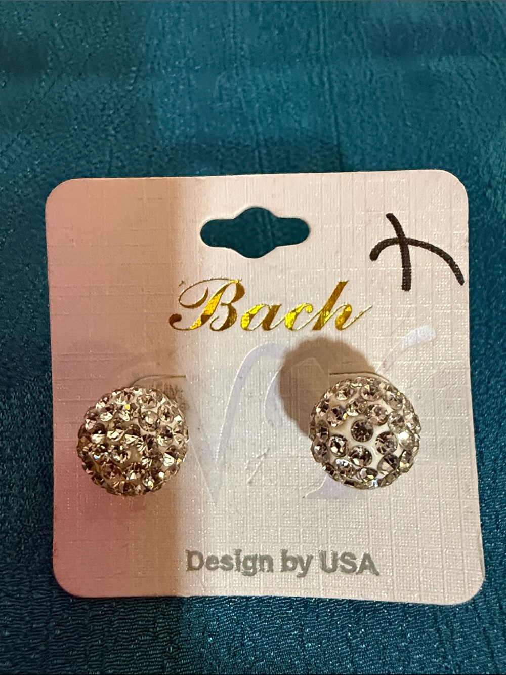 Silver Crystal Pave Stud Earrings